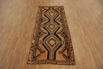 Vintage Wool Qashqai Persian Runner Rug 4x9