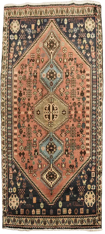 Tribal Geometric Abadeh Persian Runner Rug 2x5