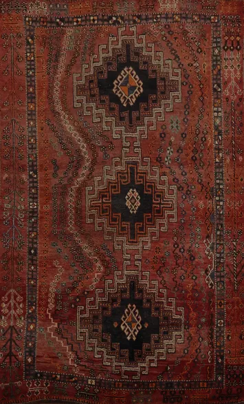 Geometric Wool Qashqai Persian Rug 5x7