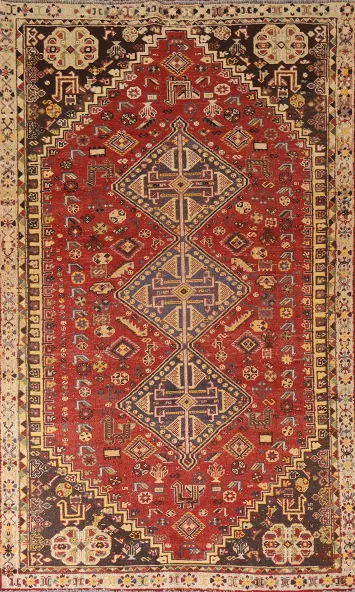 Animals Tribal Shiraz Persian Area Rug 5x8