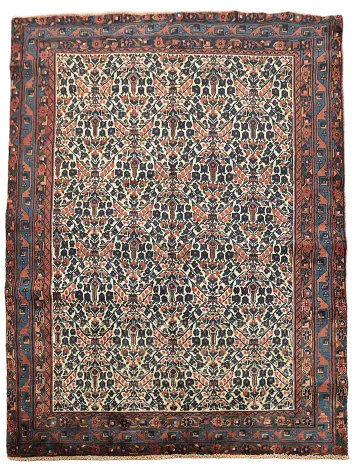 Vegetable Dye Ivory All-Over Bakhtiari Persian Rug 5'x7'