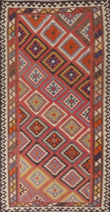 Vegetable Dye Kilim Qashqai Persian Area Rug 5x9