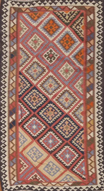 Vegetable Dye Kilim Qashqai Persian Area Rug 5x9