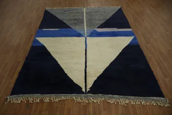 Modern Artistic Bold Geometric Moroccan Persian Area Rug 8x11