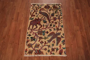 All-Over Animals Kazak Oriental Accent Rug 2x3