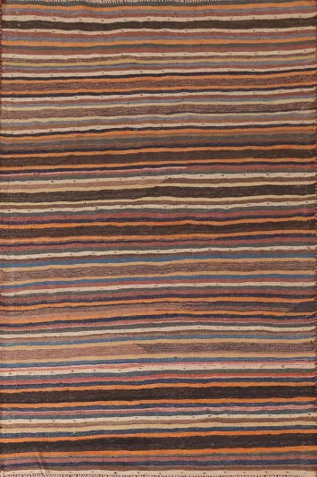 Striped Wool Kilim Qashqai Persian Rug 4x6