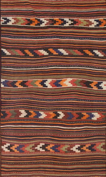 Striped Vintage Kilim Persian Rug 4x7