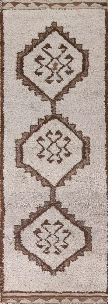 Natural Dye Anatolian Turkish Runner Rug 3x11