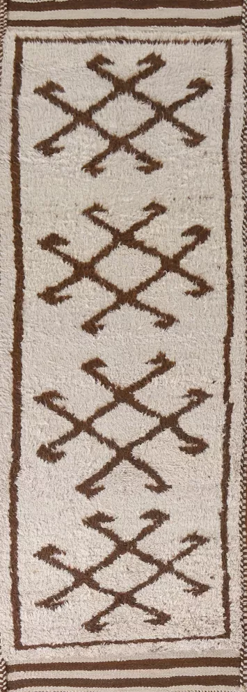Natural Dye Anatolian Oriental Runner Rug 3x11