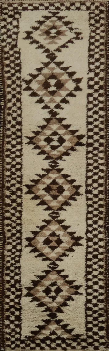 Luxury Geometric Natural Dye Anatolian Runner Rug 3x11