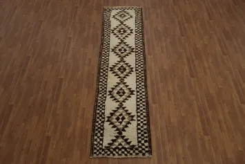 Luxury Geometric Natural Dye Anatolian Runner Rug 3x11