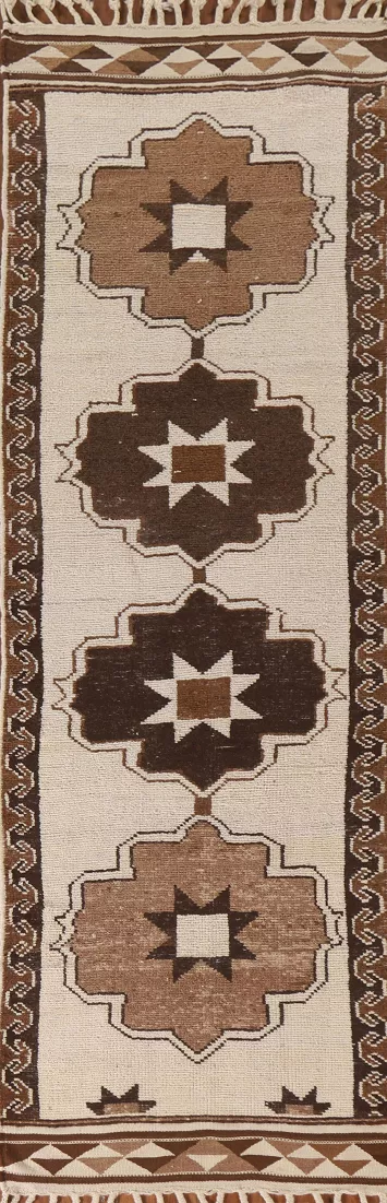 Natural Dye Anatolian Oriental Runner Rug 3x12