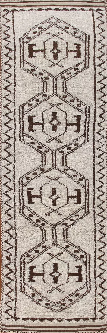Natural Dye Anatolian Oriental Runner Rug 3x13