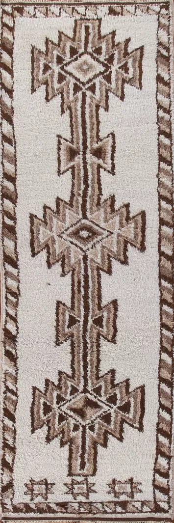 Natural Dye Anatolian Oriental Runner Rug 3x13