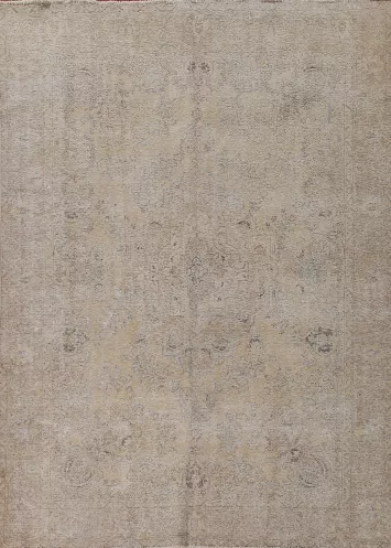 Muted Distressed Tabriz Persian Area Rug 9x13