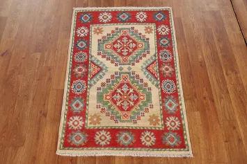 Geometric Wool Kazak Oriental Foyer Rug 2x3