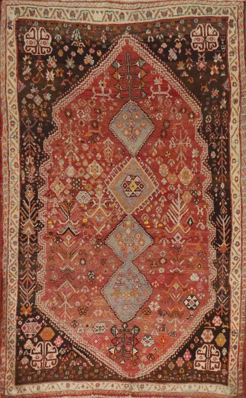 Handmade Wool Shiraz Persian Rug 5x7