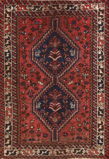 Vintage Tribal Shiraz Persian Rug 3x5