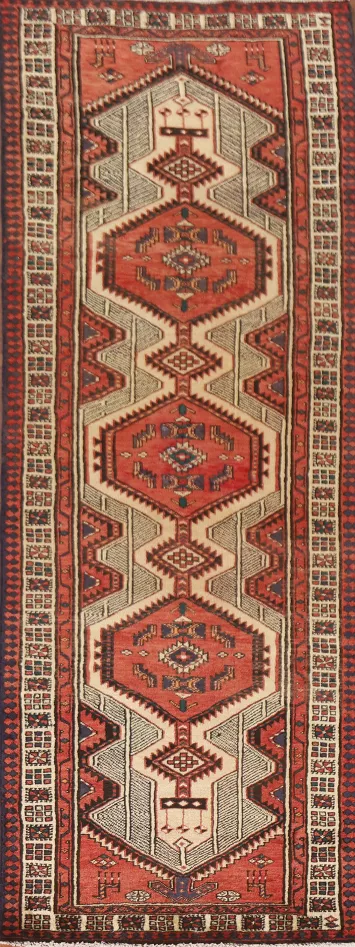 Geometric Ardebil Persian Runner Rug 3x10