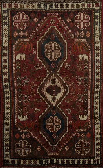 Classic Eastern Tribal Qashqai Persian Rug 3x5 with Elegant Motifs