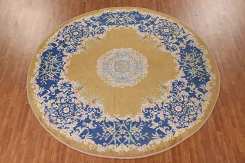 Vegetable Dye Art Deco Round Chinese Rug 11x11