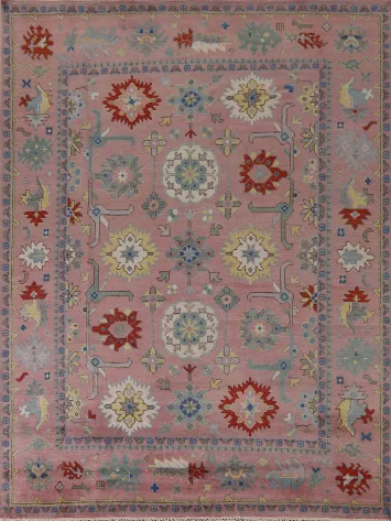 All-Over Pink Oushak Oriental Area Rug 8x10