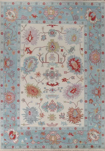 Floral Ivory Oushak Oriental Area Rug 9x12