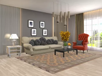 Vintage Geometric Bokhara Oriental Area Rug 7x10