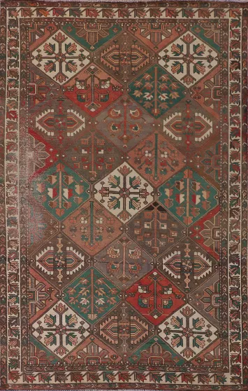 Distressed Bakhtiari Persian Area Rug 7x10