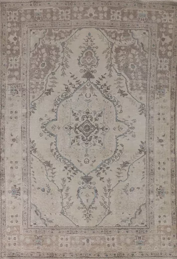 Distressed Tabriz Persian Area Rug 6x9