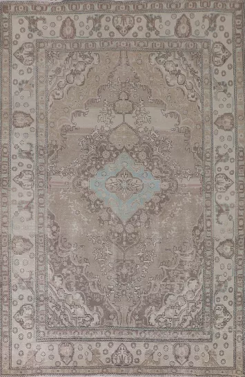Distressed Tabriz Persian Area Rug 7x10