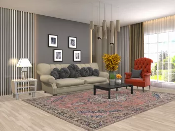 Vintage Hamedan Persian Area Rug 7x10