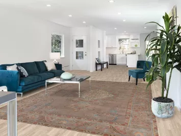 Distressed Over-Dyed Tabriz Persian Area Rug 8x11