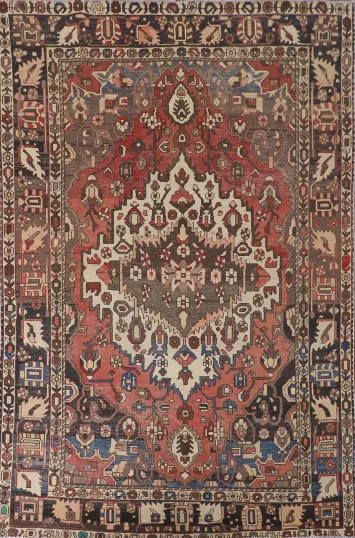 Vintage Bakhtiari Persian Area Rug 7x10