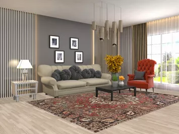 Vintage Bakhtiari Persian Area Rug 7x10