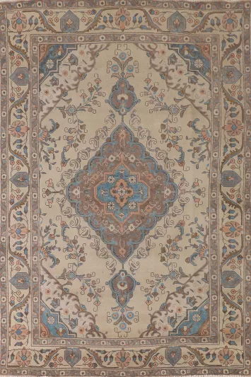 Vintage Tabriz Persian Area Rug 7x10