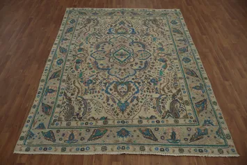 Ornately Detailed Tabriz Persian Area Rug 7x9 for Elegant Home Décor