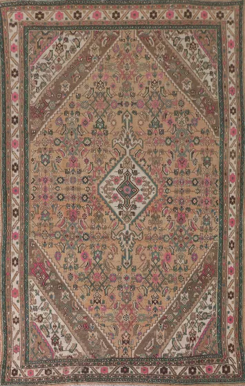 Geometric Hamedan Persian Area Rug 7x10