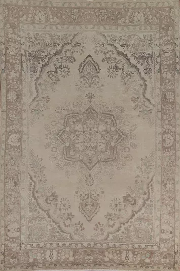 Distressed Wool Tabriz Living Room Rug 6x10