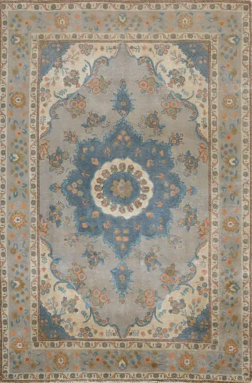 Distressed Over-Dyed Tabriz Persian Area Rug 7x10