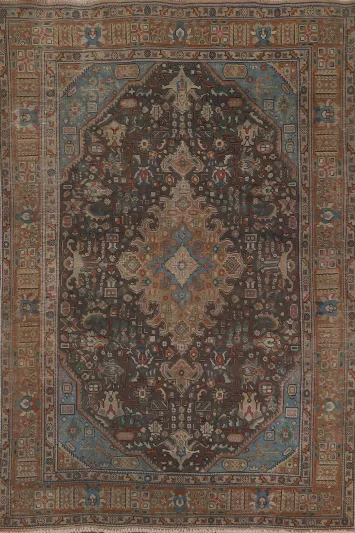 Gray Over-Dyed Tabriz Persian Area Rug 7x10