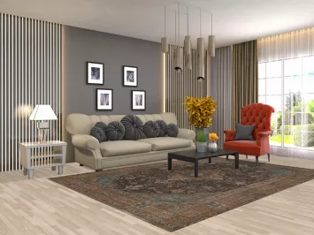 Gray Over-Dyed Tabriz Persian Area Rug 7x10