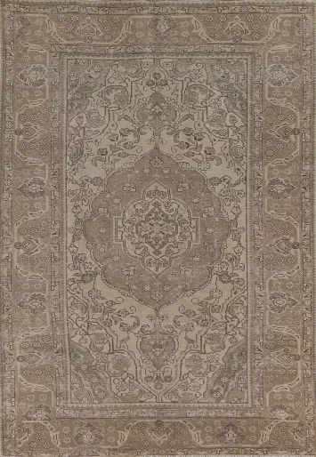 Distressed Tabriz Persian Area Rug 6x9