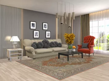 Handmade Wool Sarouk Persian Area Rug 7x10