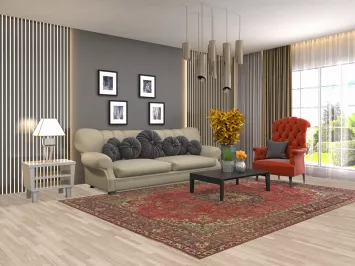 Vintage Floral Tabriz Persian Area Rug 7x10