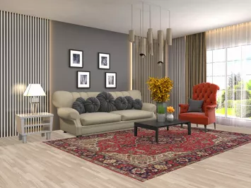 Geometric Tabriz Persian Area Rug 7x10