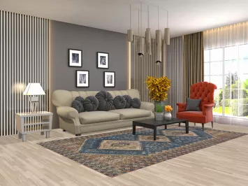 Blue Tribal Bakhtiari Persian Area Rug 6x10