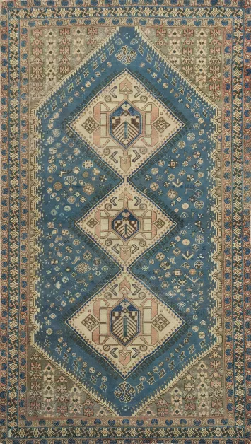 Blue Tribal Bakhtiari Persian Area Rug 6x10