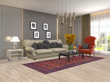 Over-Dyed Vintage Sirjan Persian Runner Rug 4x10