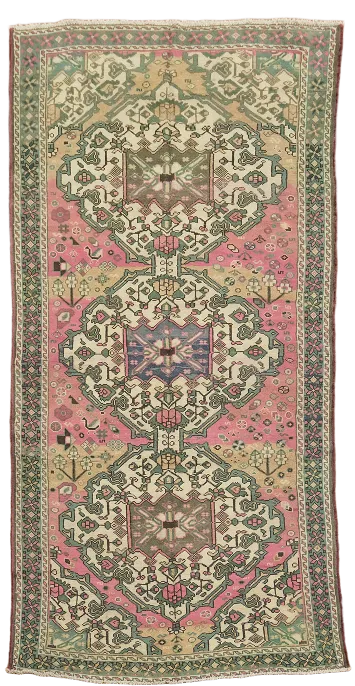 Over-Dyed Pink Bakhtiari Persian Area Rug 5x10